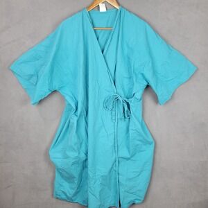 Standard Textile Softweave Patient Gown Unisex Large Blue Wrap Cotton Durability